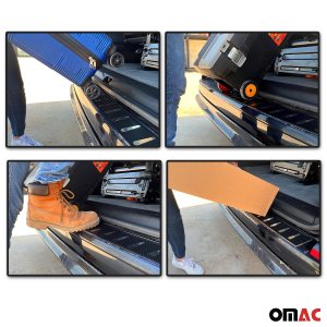 MINI COOPER COUNTRYMAN Rear Bumper Sill Cover - Omac - S.Steel + Carbon Foiled - Gloss Silver - 2017